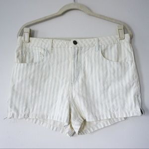 Light Blue and White Candy Stripe Shorts w/ zipper
